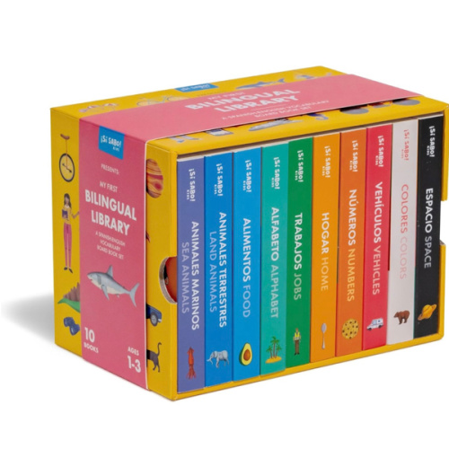 My First Bilingual Library: A Spanish-English Vocabulary Board Book Set of Colors, Numbers, Animals, ABCs, and More (Si Sabo Kids)