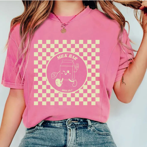 Checkered Milk Carton Nursing Tee