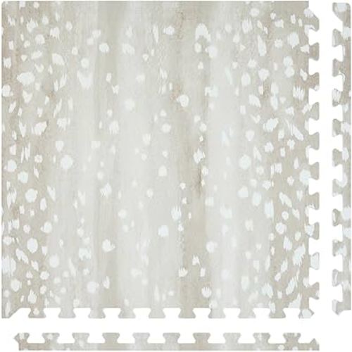 Baby Play Mat – 4x6 Shea Fawn – Set of 6 Tiles – Cushioned EVA Foam Play Mat for Floor, Soft Interlocking Baby Crawling Mats for Hard Floors