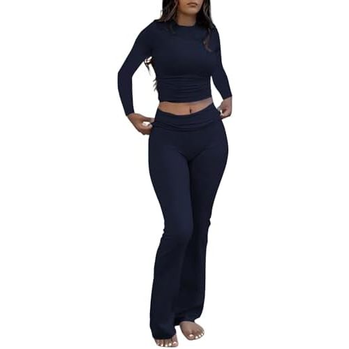 Nimsruc 2 Piece Lounge Sets for Women Fall Long Sleeve Pants Set