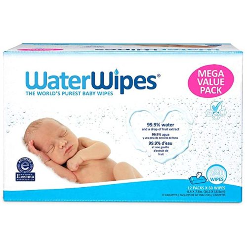 WaterWipes Unscented Baby Wipes, Sensitive and Newborn Skin, 12 Packs (720 Wipes) - 60 Count (Pack of 12)