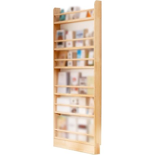 Behind The Door Bookshelf, Wall Mount Narrow Storage Cabinet, Space-Saving Wooden Bookcase Room Organization for Living Room, Bedroom(31.5" Wx3.9 Dx68.5 H/6 Tier)