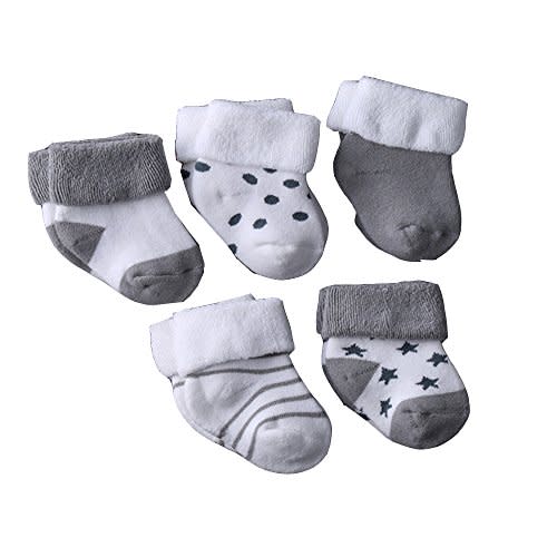 Evelin LEE Kids Unisex Baby Toddler Soft Socks 5 Pairs Crew Walkers Newborn Gift