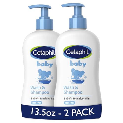 Cetaphil Baby Wash & Shampoo, 13.5oz Pack of 2, Hypoallergenic, Gentle Enough for Everyday Use, Soap Free