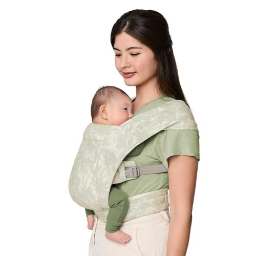Ergobaby Embrace Baby Carrier Newborn to Toddler - Lightweight Ergonomic Baby Carriers - Cozy Essentials (7-25 Pounds), Ponte Knit, Sage Meadows