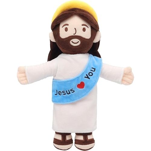 Jesus Plush Jesus Stuffed Doll Christian Religious Plushie Toy for Kids Christmas Easter 13"