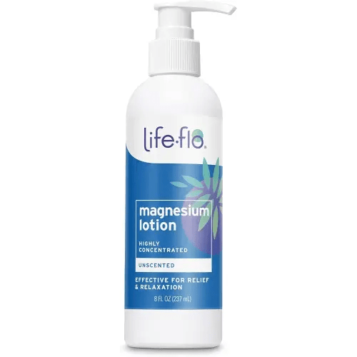 LIFE-FLO Magnesium Lotion, Unscented Body Lotion, Relief and Relaxation w/Magnesium Chloride from Zechstein Seabed, Dermatologist Tested, Hypoallergenic, 60-Day Guarantee, Not Tested on Animals, 8oz