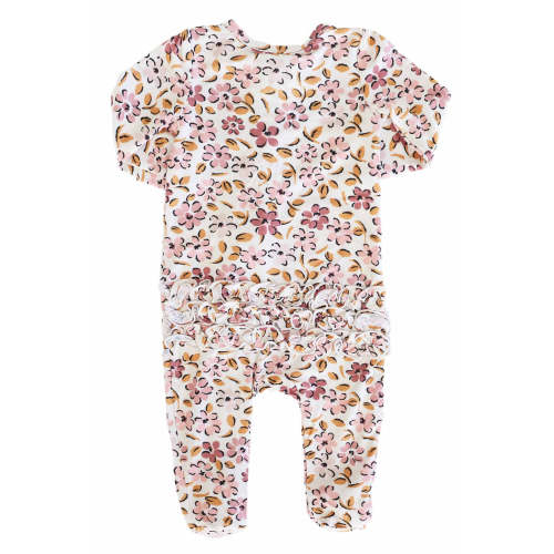 Mauvelous Meadow Ruffle Zipper Footie