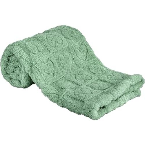 Yurhap Fleece Baby Blanket Heart Checkered, Ultra Soft Cozy Baby Blankets for Boys Girls, Fluffy Infant Toddler Newborn Receiving Gifts for Crib Stroller 30"x40" (Sage Green)