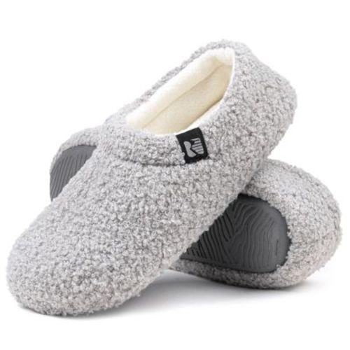 Women's Teddy Fleece Closed Back Slipper, Size 7-8 US Women, Grey
