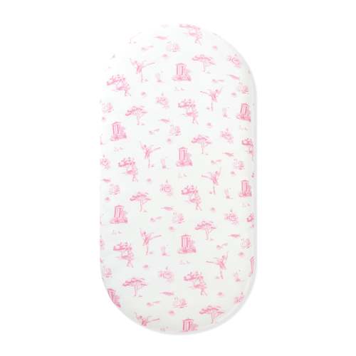 Oval Bassinet Sheet in Toile Ballet