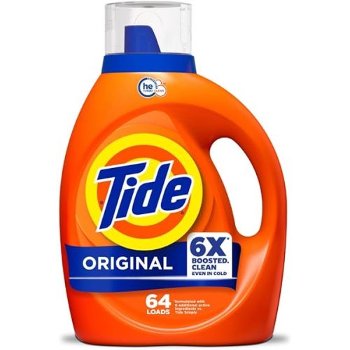 Tide Laundry Detergent Liquid, Original Scent, 64 Loads, 80 FL OZ, Works on 100% of Common Stains, Laundry Soap, Liquid Laundry Detergent
