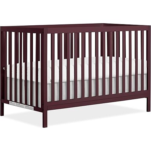 Dream On Me Synergy MOD 5-in-1 Convertible Full-Size Baby Crib with Toddler, Day & Full Bed Conversion in Auburn, GreenGuard Gold & JPMA, 3 Mattress Heights, Sustainable Pinewood