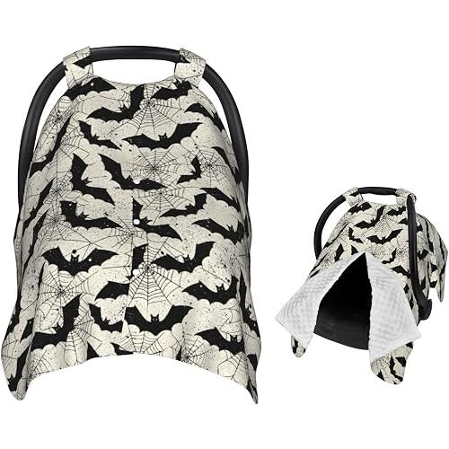 Black Bat Baby Car Seat Canopy Nursing Cover for Newborn Car Seat Breastfeeding Covers Blanket Newborn Shower Gift