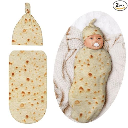 Burrito Newborn Swaddle Blanket for Baby, Soft Swaddling Funny Tortilla Costume Clothes