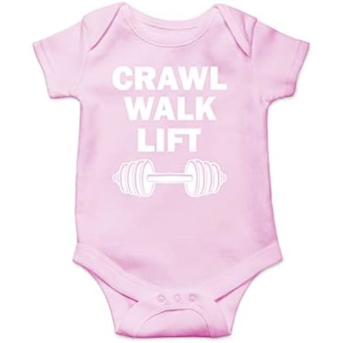 AW Fashions Crawl Walk Lift Baby Bodysuit Funny Cute Adorable Newborn Romper Clothing Boys Girls Outfit