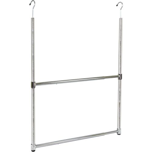 Oceanstar ACR1538C 2-Tier Portable Adjustable Rod Closet Hanger, Chrome