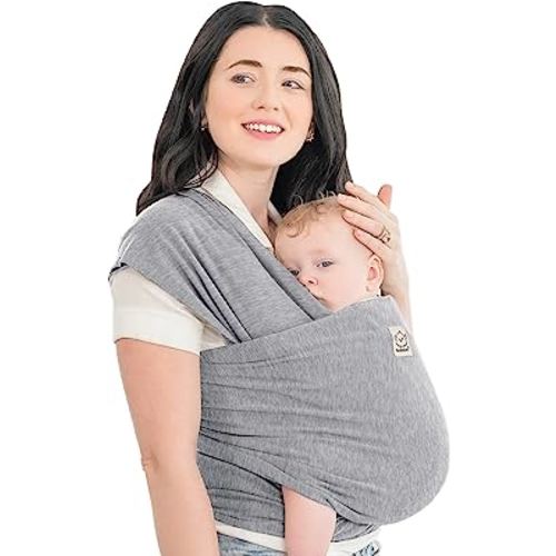 KeaBabies Baby Wrap Carrier - All in 1 Original Breathable Baby Sling, Lightweight,Hands Free Baby Carrier Sling, Baby Carrier Wrap, Baby Carriers for Newborn, Infant,Baby Wraps Carrier (Classic Gray)