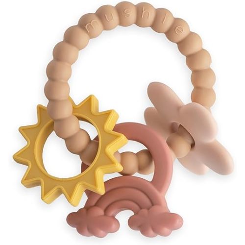 mushie Silicone Nature Teething Ring Toy
