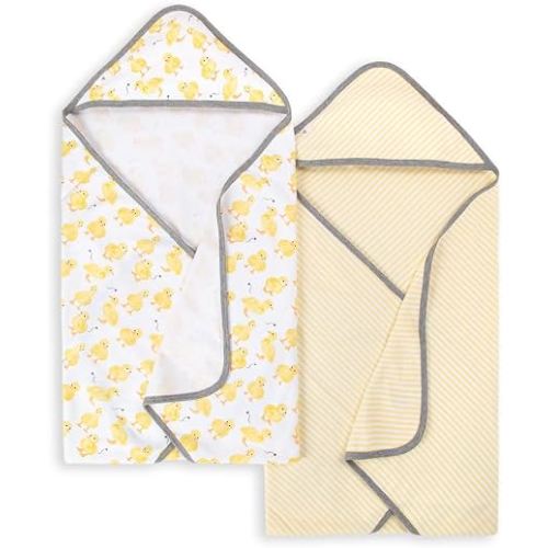 Burt's Bees Baby Infant Hooded Towels, Unisex Bath Essentials, 2-Pack | Soft and absorbent knit terry 100% organic cotton baby hooded towel that is durable and soft, measures 29" x 29"