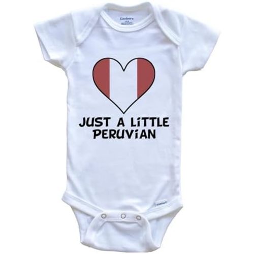 Really Awesome Shirts Just A Little Peruvian Baby Bodysuit - Cute Peru Flag