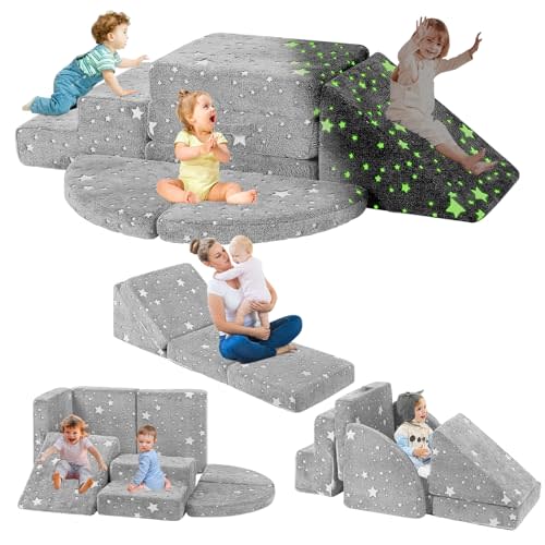 5pcs Foam Climbing Blocks for Toddlers 1-3, Safety First Toddler Climbing Toys Indoor, Soft Play Toys for Infant, Ideal Crawling and Exploration Play Set for Baby Gym/Toddler Playground