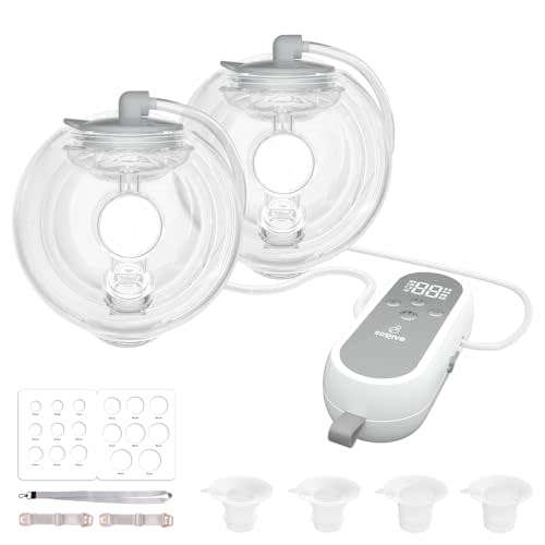 Wearable Breast Pump ABP-1308 | SPA-Level Comfort 3 Modes & 9 Levels Wearable Breastfeeding Pump, Low-Noise Electric Breast Pump Portable for Office & Home Use (27mm Shield, 21/24mm Flange)