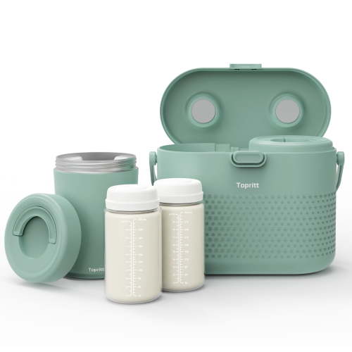 Topritt Portable Breast Milk Cooler Bottle, Mom Breastfeeding Outdoor Travel, 24 Hour 360°Continuous Cooling, 20oz Breastmilk Chiller, with 2 BPA Free Baby Bottles for Storage
