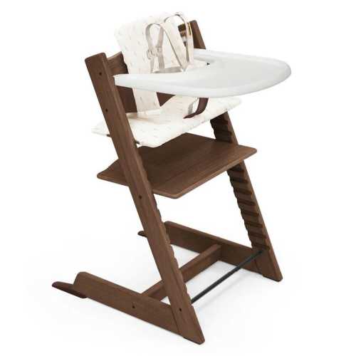 Stokke Tripp Trapp High Chair2 and Cushion with Stokke Tray - Oak Warm Brown / Wheat