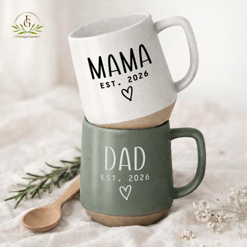Personalized MOM DAD Est. 2026 Mug, New Mom Dad Mug Gift, Future Parents 2026 Gift, First Time Mama Papa, New Parents Gifts, Mommy Daddy Mug