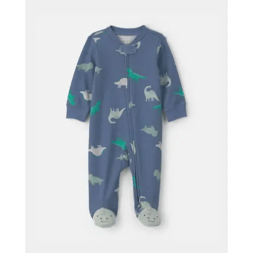 Baby Boy Dinosaur 2-Way Zip Sleep & Play Pajamas - Blue | Carter's