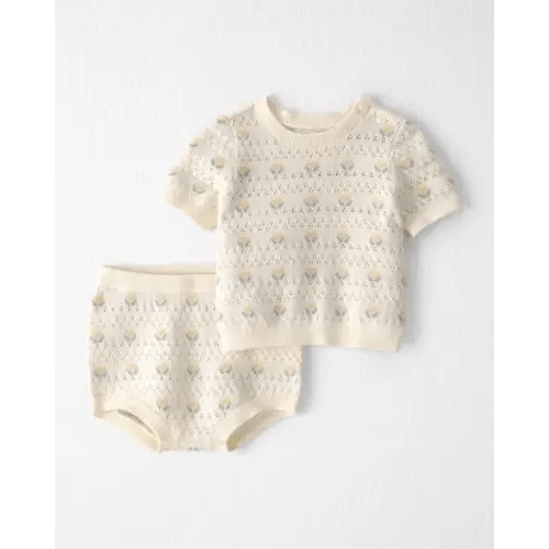 Baby Girl Organic Cotton Sweater Set in Honey Floral Print - Little Planet | Carter's