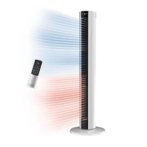 All Season 1500-Watt Electric Oscillating Space Heater and Fan Combo Tower with Remote Control