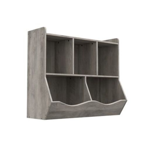 Wooden 3-Tier Kids Bookcase and Toy Organizer, 5-Section Storage Rack for Books and Toys, Toddler Cabinet & Footboard, Ideal for Nursery, Playroom