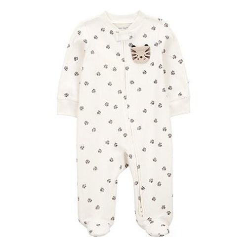 Baby Carter's Tiger Print 2-Way Zip Cotton Sleep & Play Pajamas