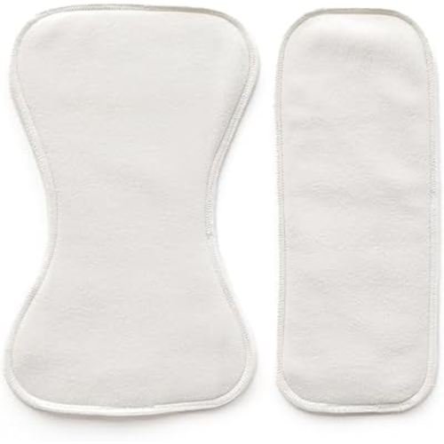 Esembly Ultra Absorbent Overnight Hemp Cloth Diaper Booster Inserts with Stay-Dry Fleece – Reusable Nighttime Doublers for Heavy Wetters – Size 1, 1 Set (1 Contours and 1 Boosters)
