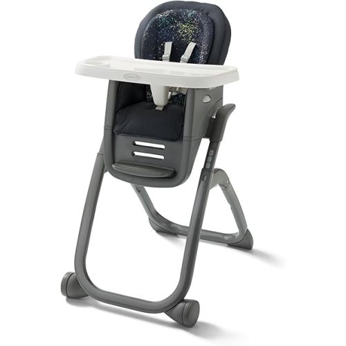 Graco DuoDiner DLX Highchair, 6 Stages of Use – Infant to Baby High Chair, Infant to Toddler Booster Seat, Youth Stool, 5 Adjustable Height Positions, Splatter Art