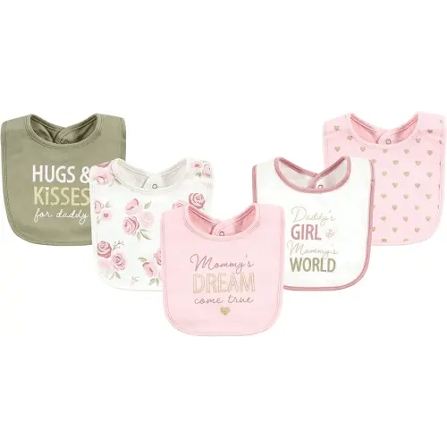 Hudson Baby Unisex Baby Cotton Bibs, Dream Come True, One Size