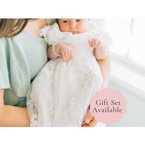 The Eva Jane Dress - Beautiful Baby Girl White Blessing/Christening Baptism Lace gown