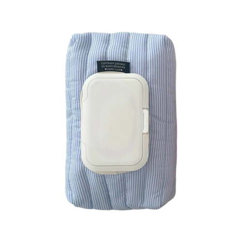 Automotive Quilted Stripe Wet Wipes Pouch Practical Fabric Storage Case For Cabinets