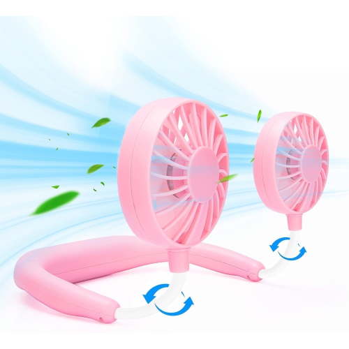 Portable Neck Fan Rechargeable Personal Hand-Free Fan Mini USB Wearable Neckband Sport Fan, 3 Speed Adjustable, 360 Degrees Free Rotation Perfect for Working, Traveling, Office, Reading