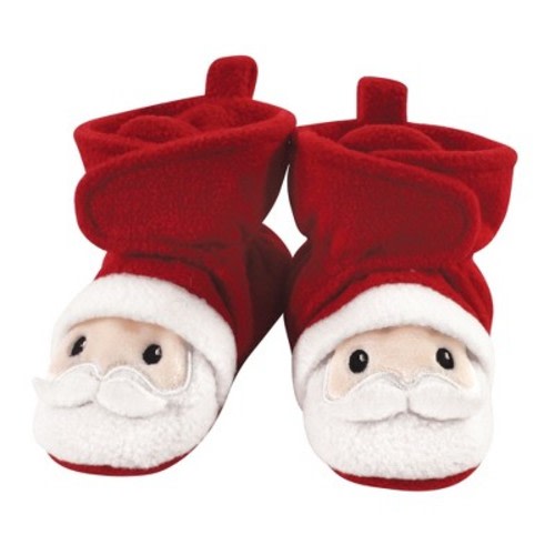 Hudson Baby Cozy Fleece Booties, Santa, 0-6 Months
