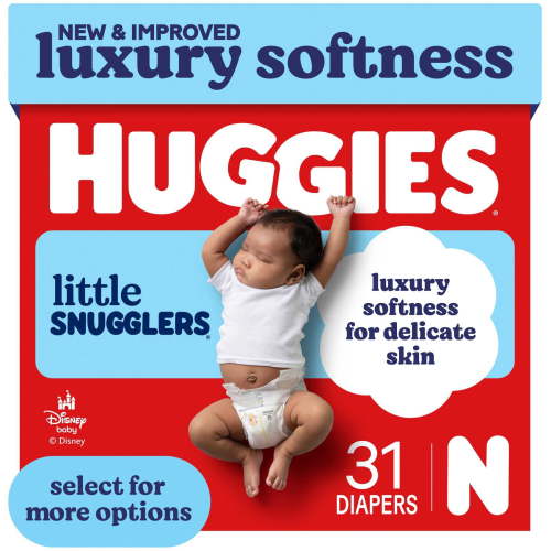 Huggies, Little Snugglers Baby Diapers, Size Newborn, 31 Ct