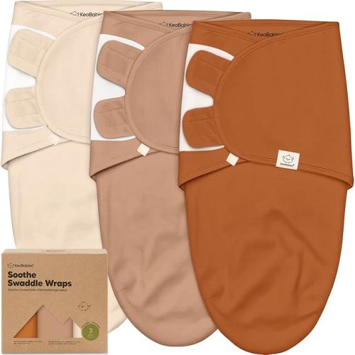 3-Pack Organic Baby Swaddle Sleep Sacks - Swaddles for Newborns, Infant 0-3 Months, Baby Girls, Boys, Soft & Snug Newborn Sleep Sack, Nursery Swaddling Blankets (Terracotta, OS)