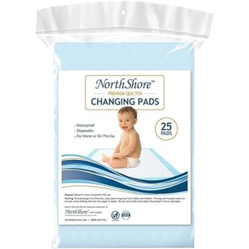NorthShore Premium Quilted 17 x 24, 8 oz. Baby Changing Pads, Small, Pack/25