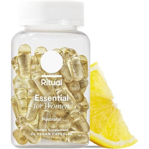Ritual Postnatal Multivitamin for Women - Key Essential Vitamins and Minerals to Support Mom and Baby Postpartum and Throughout Lactation* - Choline, Omega-3 DHA - Citrus - 60 Capsules - 30 Servings
