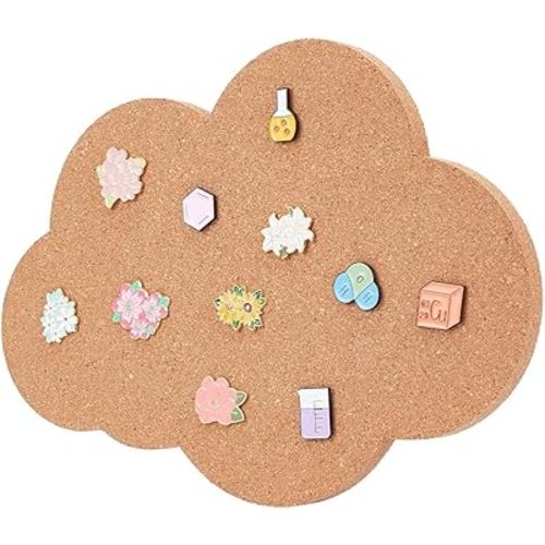 NBEADS Pin Display Cork Board, Cloud Cork Brooch Board 0.5inch Thick Pin Board Wooden Bulletin Display Board Wall Mounted Cork Board for Brooch Pin Storage Office Home Decor, 12x8.7Inch