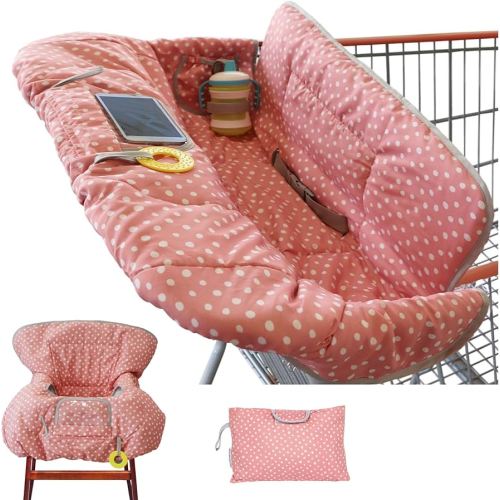 Suessie Shopping Cart Cover and High Chair Cover, Pink Dots