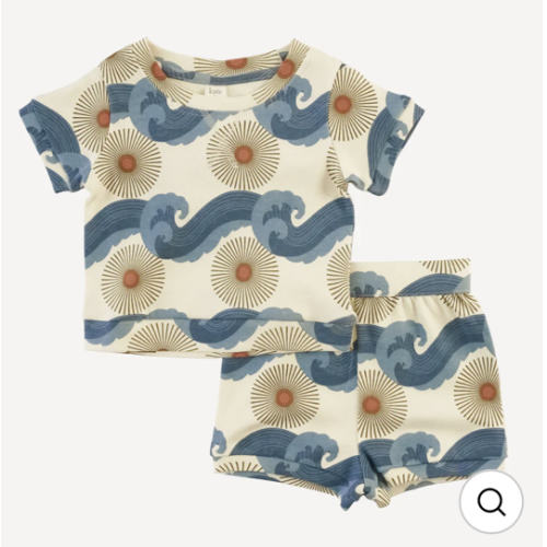 jamie short set | blue ocean sun | organic cotton interlock