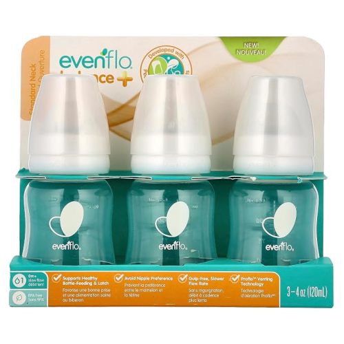 Balance+ Bottles, Standard, 0+ Months, Slow Flow, 3 Bottles, 4 oz (120 ml)